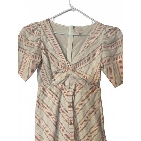 Rebecca Taylor  Button-Front Linen Striped Dress - Picture 8 of 12